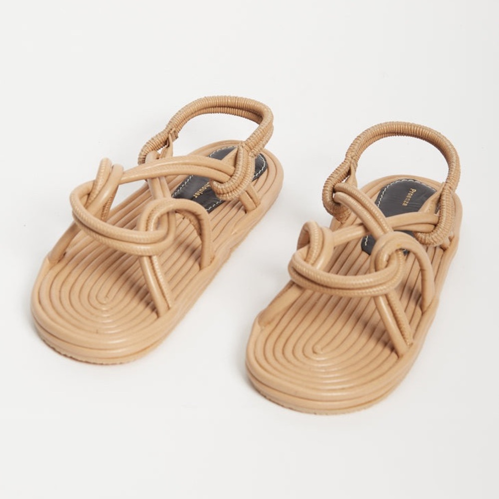 New $595 Proenza Schouler Cable Sandals Khaki Size 39 EU / 9 US New In Box - Picture 2 of 11